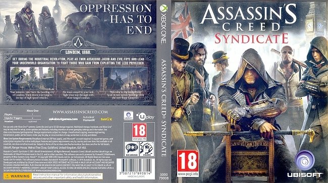 Assassin's Creed Syndicate  XBOX ONE USA Cover & Label 