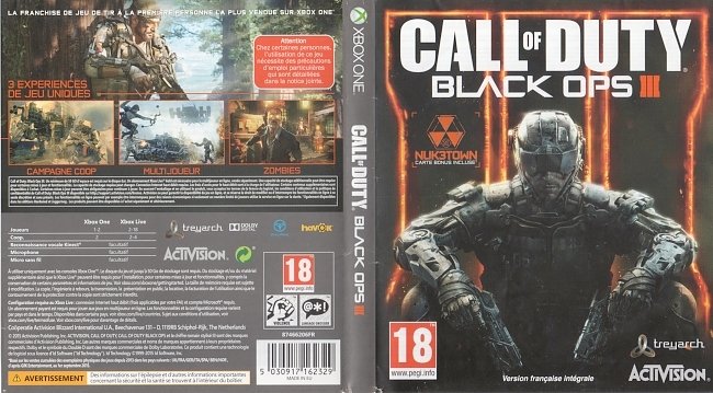 Call of Duty Black Ops 3  XBOX ONE French Cover & Label 