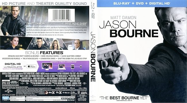 Jason Bourne (2016) Blu-Ray Cover & Labels 