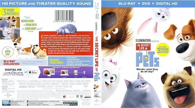 The Secret Life Of Pets (2016) Blu-Ray Cover & Labels 