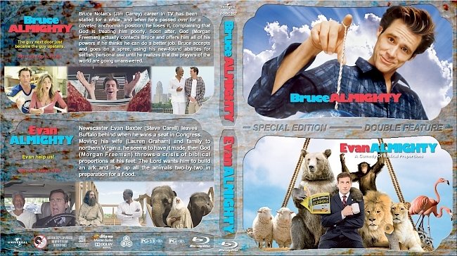 Bruce Almighty / Evan Almighty Double Feature (2003-2016) R1 Custom Blu-Ray Cover 