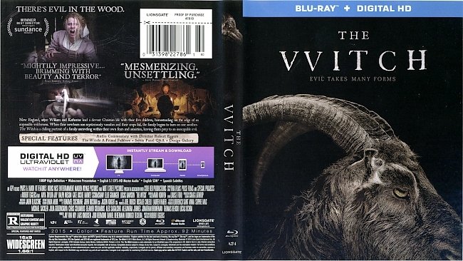 The Witch (2016) Blu-Ray Cover & Label 