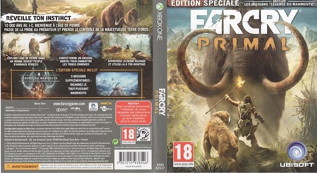 Far Cry Primal (2016) XBOX ONE French Cover & Label 