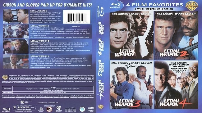 Lethal Weapon: 4-Movie Collection (1987-1998) R1 Blu-Ray 