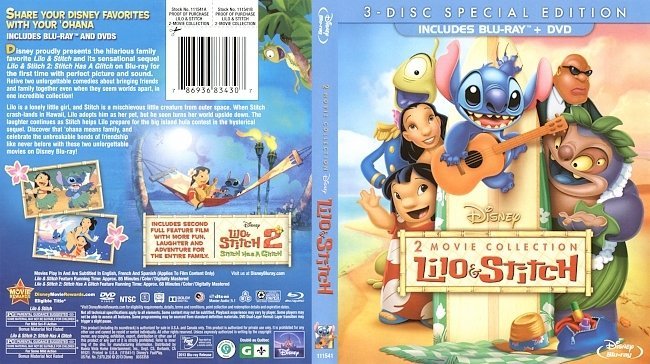 Lilo And Stitch: 2-Movie Collection (2002-2005) Blu-Ray Cover 