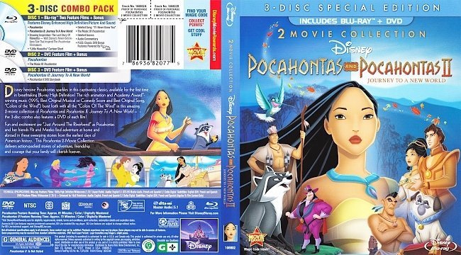Pocahontas: 2-Movie Collection (1995-1998) Blu-Ray Cover 
