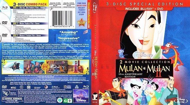Mulan: 2-Movie Collection (1998-2004) Blu-Ray Cover 