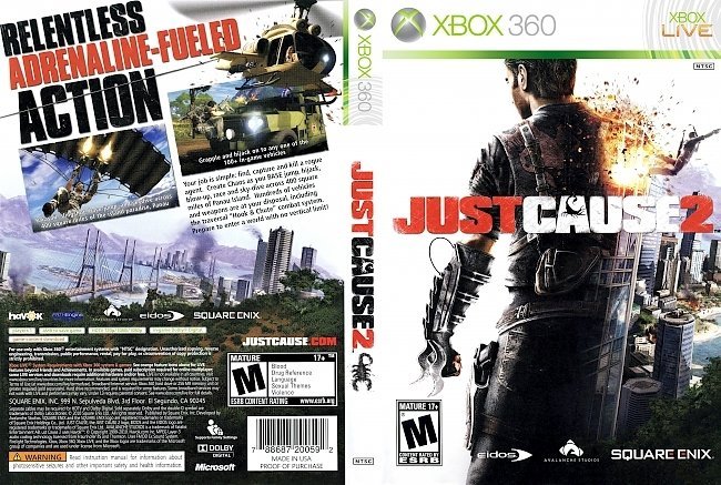 JUST CAUSE 2 (2010) USA XBOX 360 Cover 