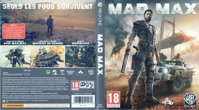 Mad Max  XBOX ONE France Cover & Label 
