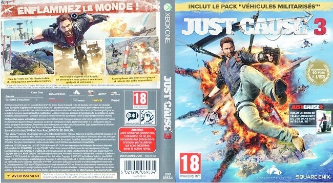 Just Cause 3  XBOX ONE France Cover & Label 