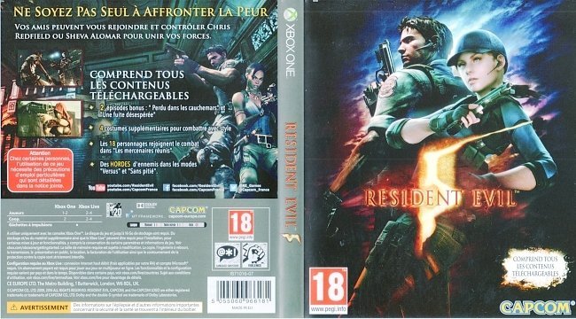 Resident Evil 5 (2016) XBOX ONE France Cover & Label 