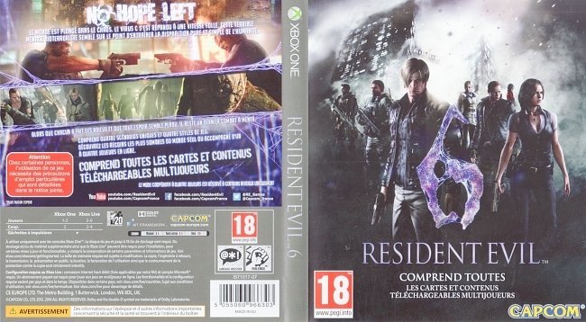 Resident Evil 6 (2016) XBOX ONE France Cover & Label 