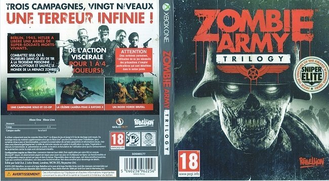 Zombie Army Trilogy  XBOX ONE France Cover & Label 