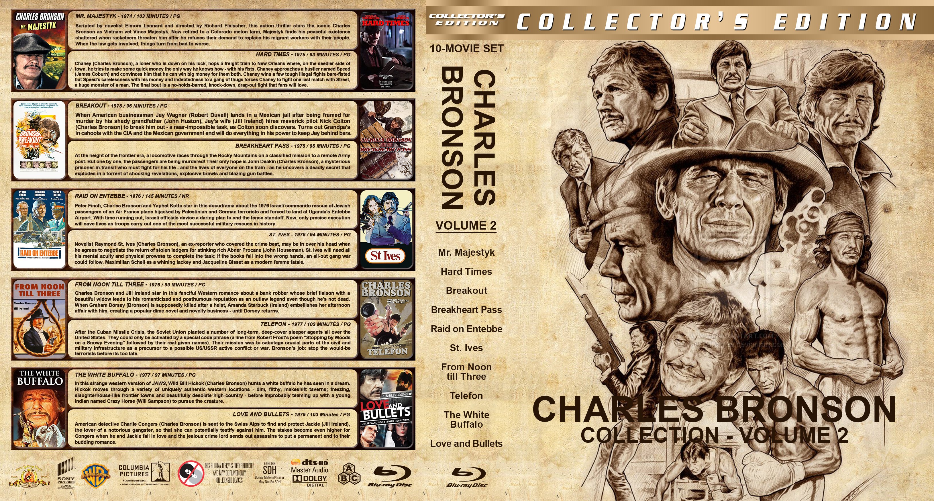 dvd cover Charles Bronson Collection: Volume 2 (1974-1979) R1 Custom Blu-Ra...