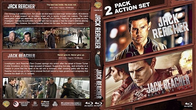 Jack Reacher Double Feature (-2016) R1 Custom Blu-Ray Cover 