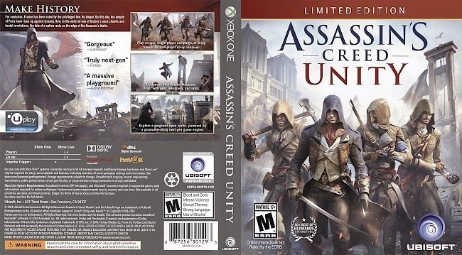 Assassin's Creed Unity  USA XBOX ONE Cover 