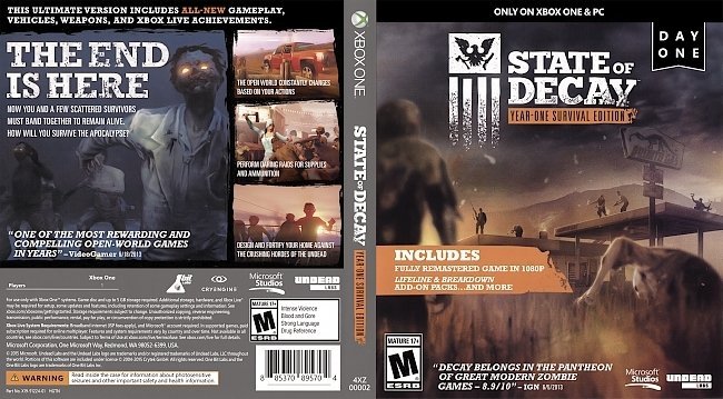 State of Decay Year-One Survival Edition  USA XBOX ONE Cover 