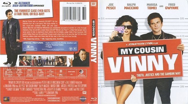 My Cousin Vinnie (1992) Blu-Ray Cover & Label 