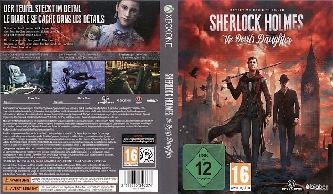 Sherlock Holmes The Devil's Daughter (2016) USA XBOX ONE Cover & Label 