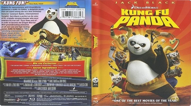 Kung Fu Panda (2008) Blu-Ray Cover & Label 