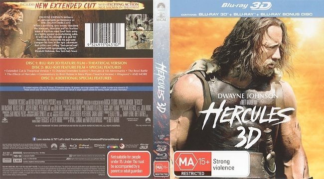 Hercules 3D  R4 Blu-Ray Cover 