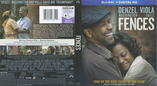 Fences (2016) Blu-Ray Cover & Label 