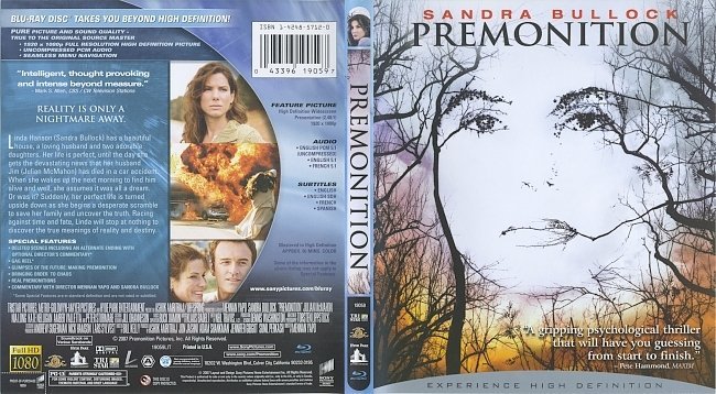 Premonition (2007) Blu-Ray Cover & Label 