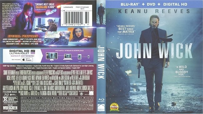 John Wick  Blu-Ray Cover & Label 