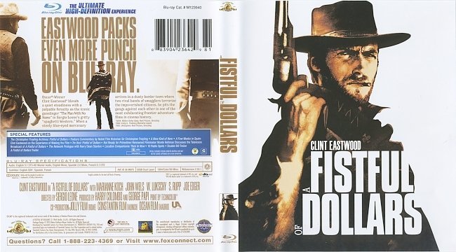 A Fistful Of Dollars (1964) Blu-Ray Cover & Label 