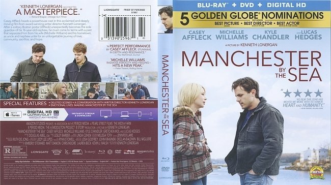 Manchester By The Sea (2016) Blu-Ray Cover & Labels 