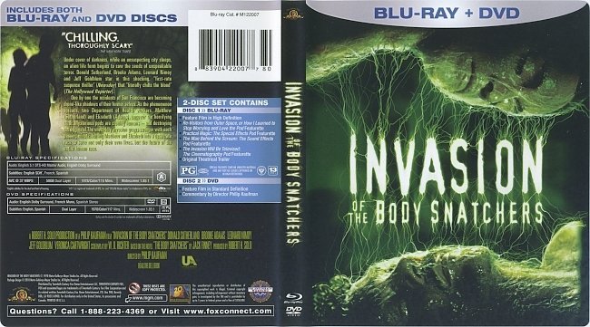 Invasion Of The Body Snatchers (1978) Blu-Ray Cover & Label 