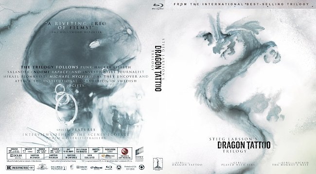 Dragon Tattoo – 3-Movie Collection (2009) Blu-Ray Cover 