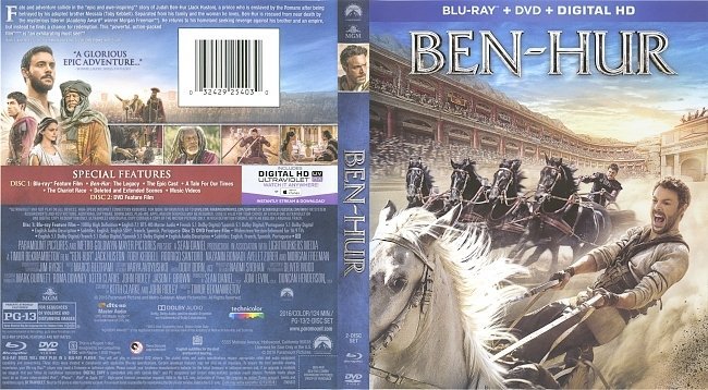 Ben-Hur (2016) Blu-Ray Cover & Labels 