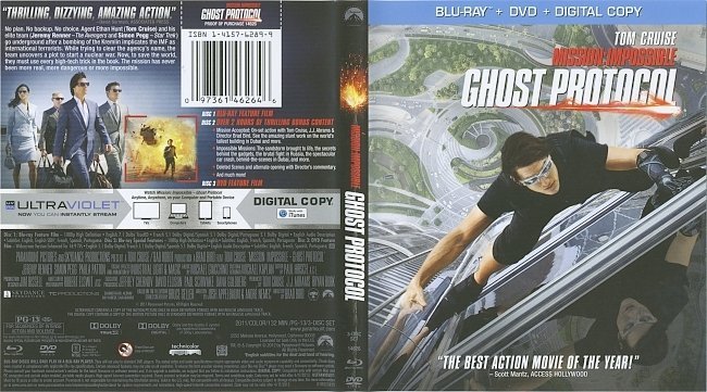 Mission Impossible 4: Ghost Protocol (2011) Blu-Ray Cover & Labels 