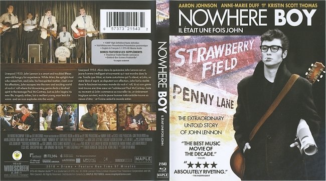 Nowhere Boy (2009) Blu-Ray Cover & Label 