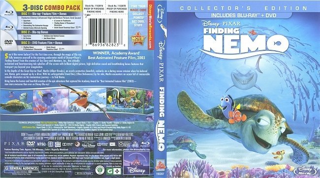 Finding Nemo (2003) Blu-Ray Cover & Labels 