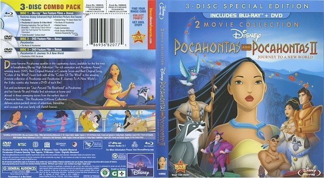 Pocahontas & Pocahontas II  Blu-Ray Cover & Labels 