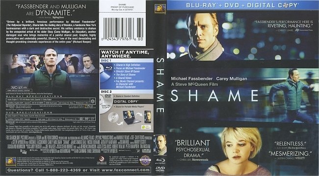 Shame  Blu-Ray Cover & Labels 