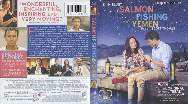 Salmon Fishing In The Yemen (2011) Blu-Ray Cover & Label 