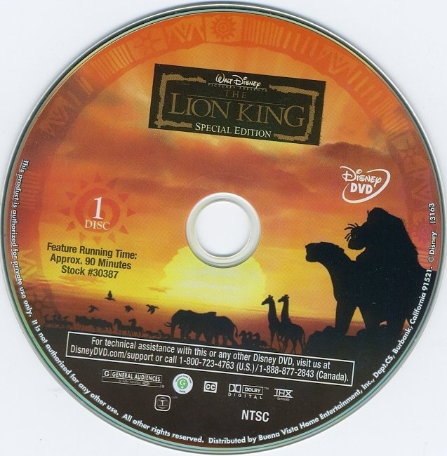 The Lion King (1994) Blu-Ray Cover & Labels | Dvd Covers and Labels