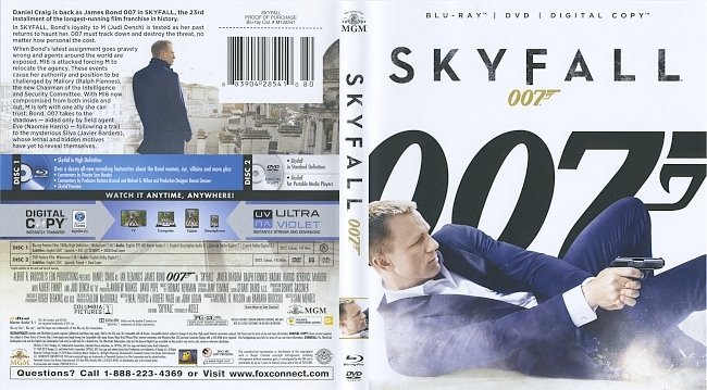James Bond: Skyfall  Blu-Ray Cover & Labels 