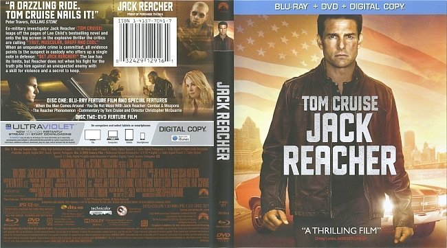 Jack Reacher  Blu-Ray Cover & Labels 