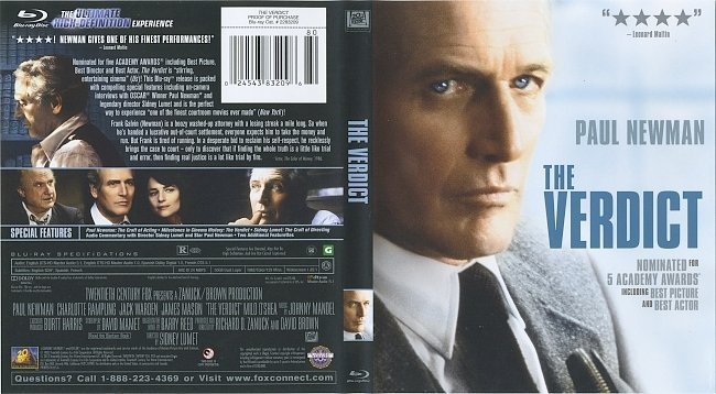 The Verdict (1982) Blu-Ray Cover & Label 