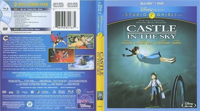 Castle In The Sky (1986) Blu-Ray Cover & Labels 