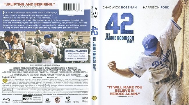 42: The Jackie Robinson Story  Blu-Ray Cover & Labels 