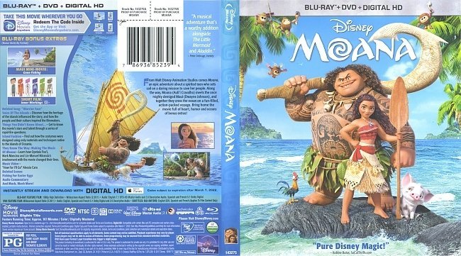 Moana (2017) Blu-Ray Cover & Labels 