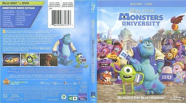 Monsters University  Blu-Ray Cover & Labels 