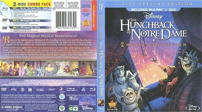 The Hunchback Of Notre Dame (2 Movie Collection) Blu-Ray Cover & Labels 