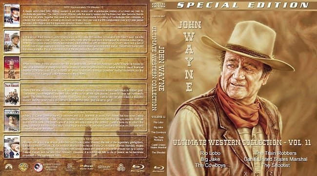John Wayne Ultimate Western Collection – Volume 11 (1970-1976) R1 Custom Blu-Ray Cover 