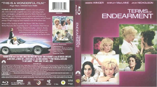 Terms Of Endearment (1983) Blu-Ray Cover & Label 
